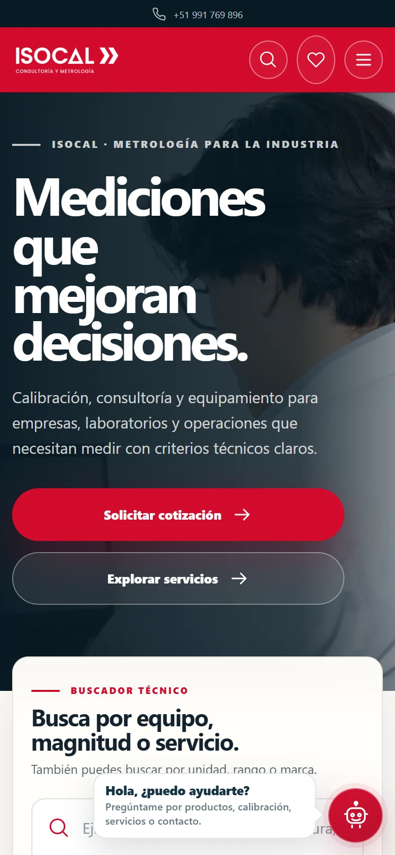 Portada móvil de ISOCAL