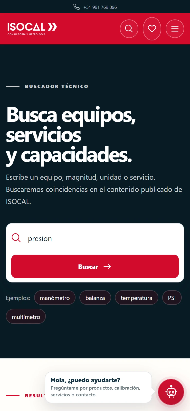 Detalle móvil de ISOCAL